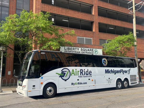 Bus at Liberty Square Garage