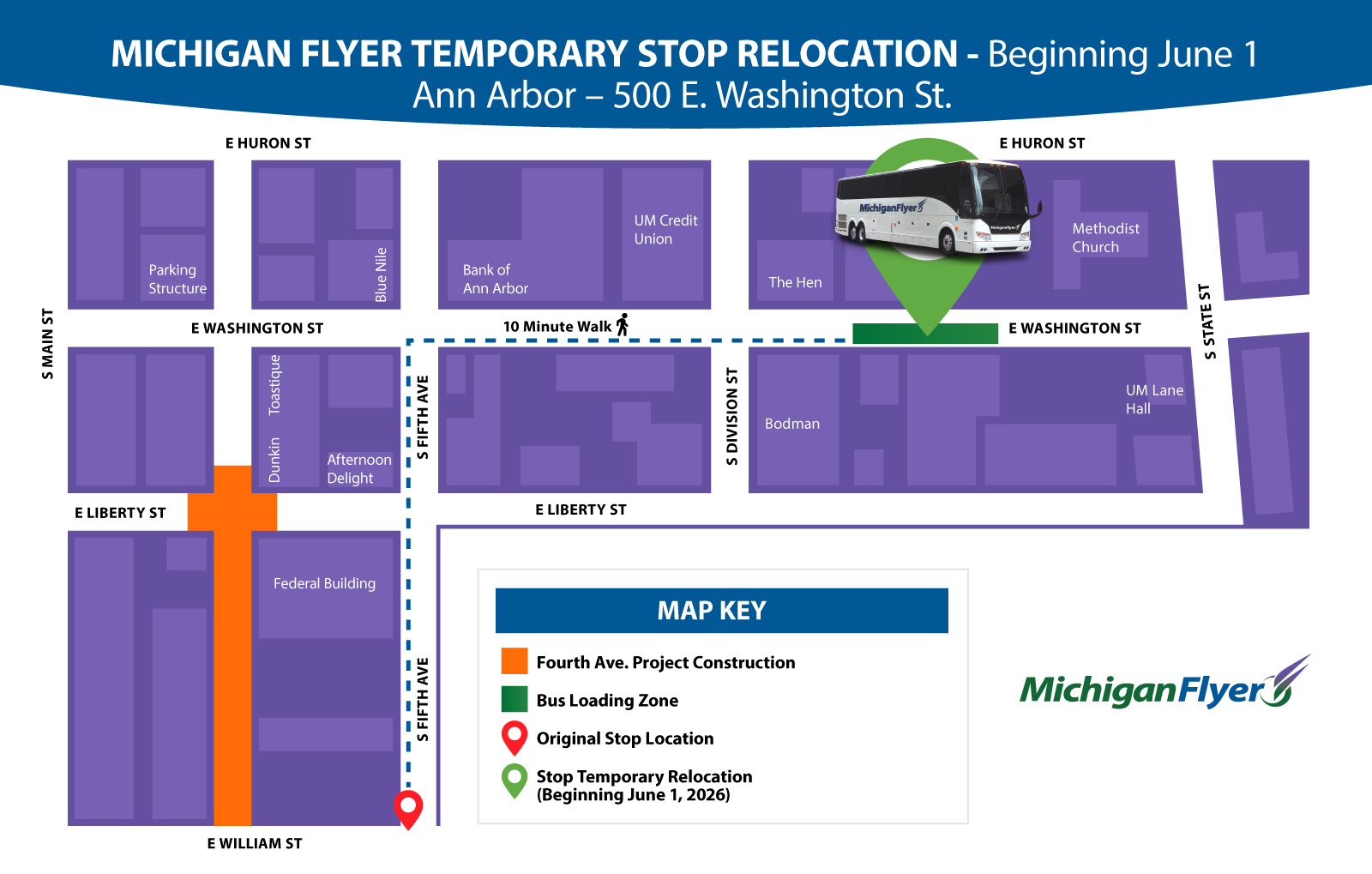 MichiganFlyer_2026-AnnArbor-RouteChangeMap_05-19