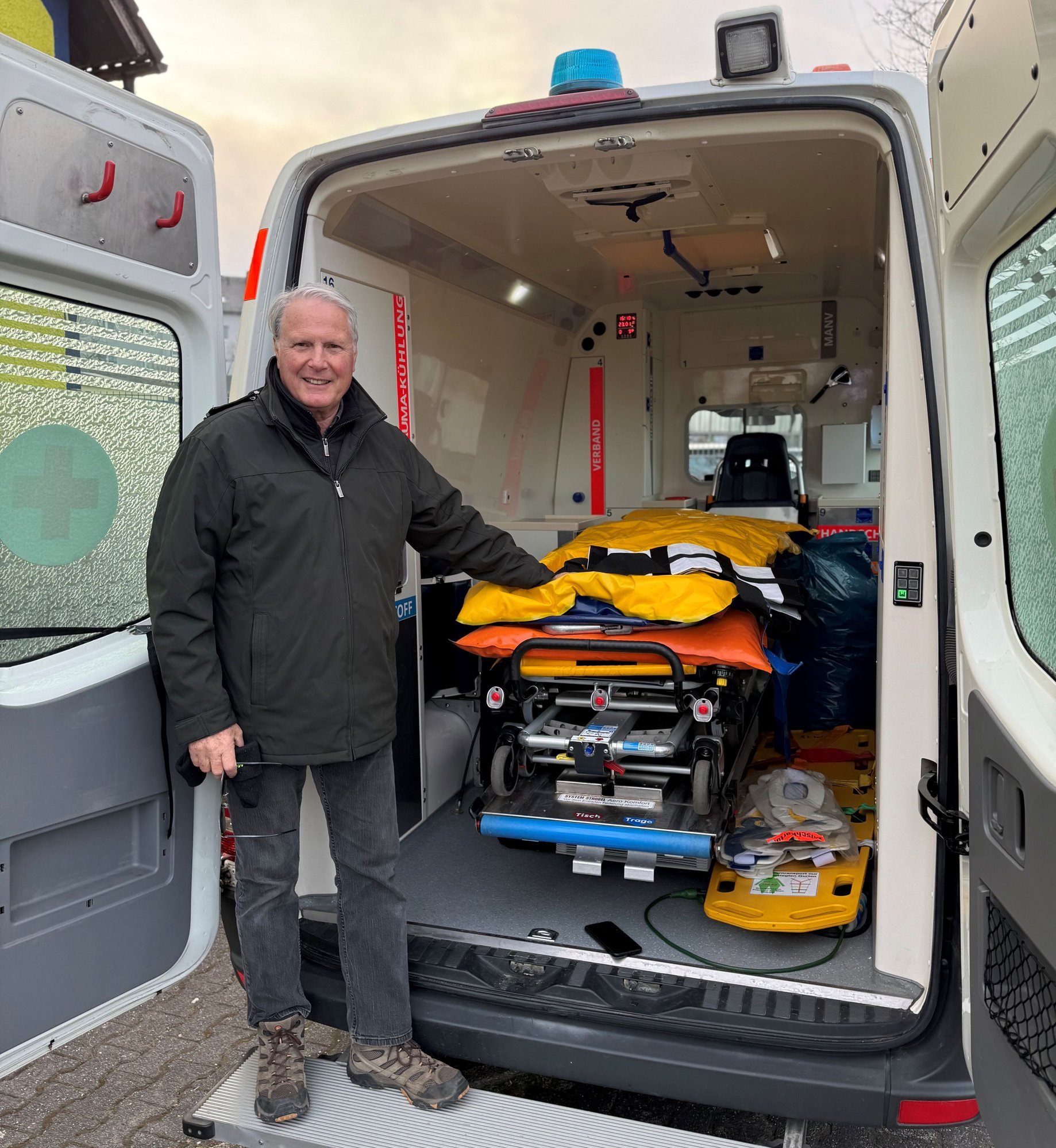 Ody Norkin picking up the new Sprinter ambulance in Germany