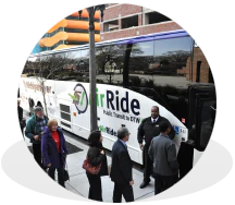 Riders lines up to board the Flyer