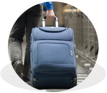 Rider with luggage